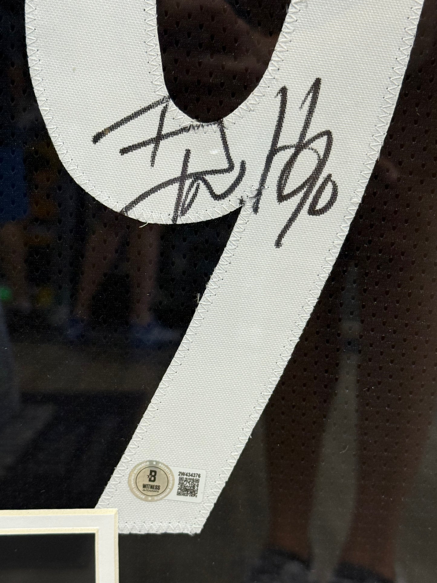 TJ Watt Framed Signed Pittsburgh Steelers Black Custom Jersey Beckett 1 Photo