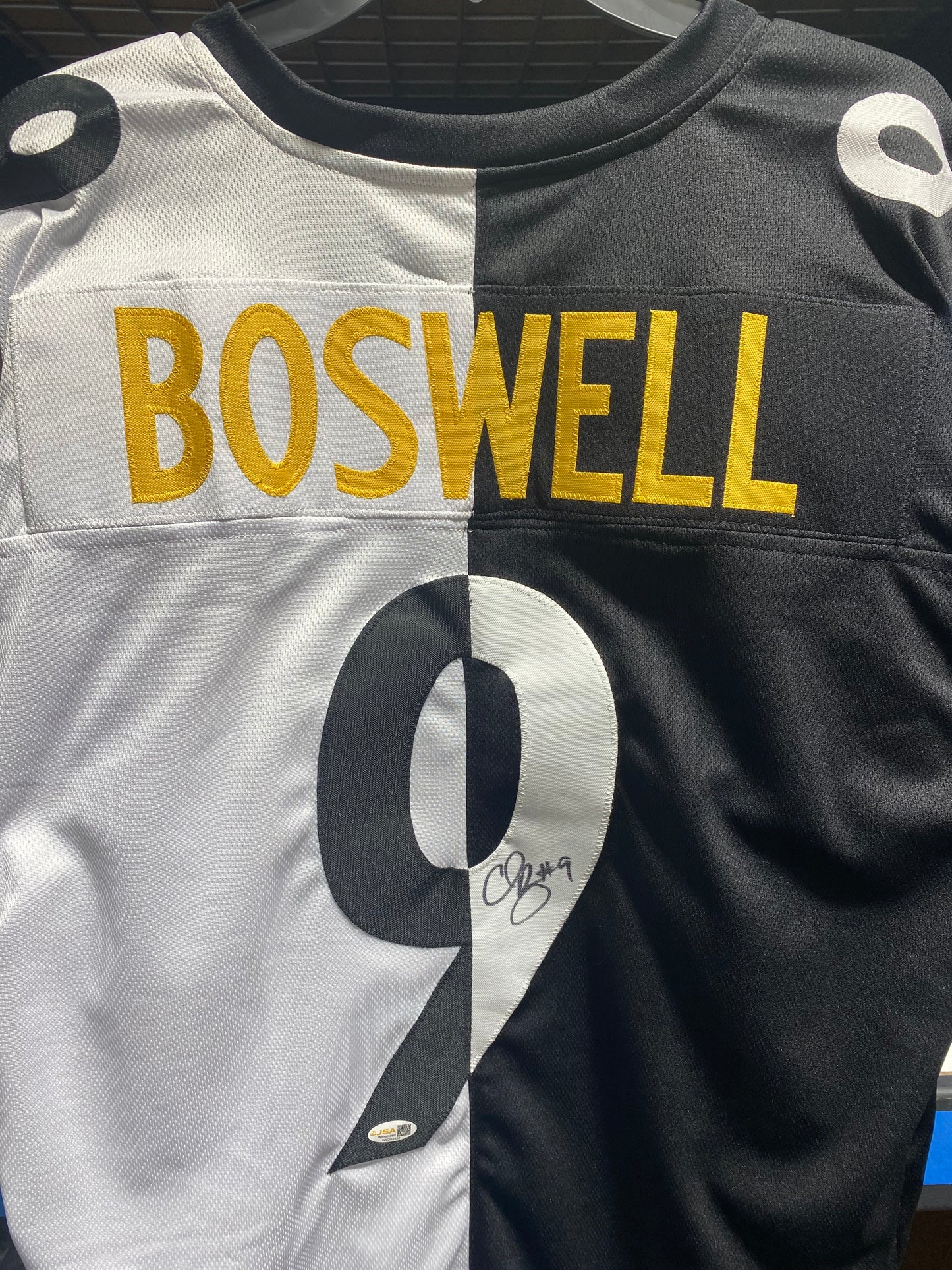 (Chris Boswell signed Pittsburgh Steelers Custom Jersey Size Large JSA Authenticated Split