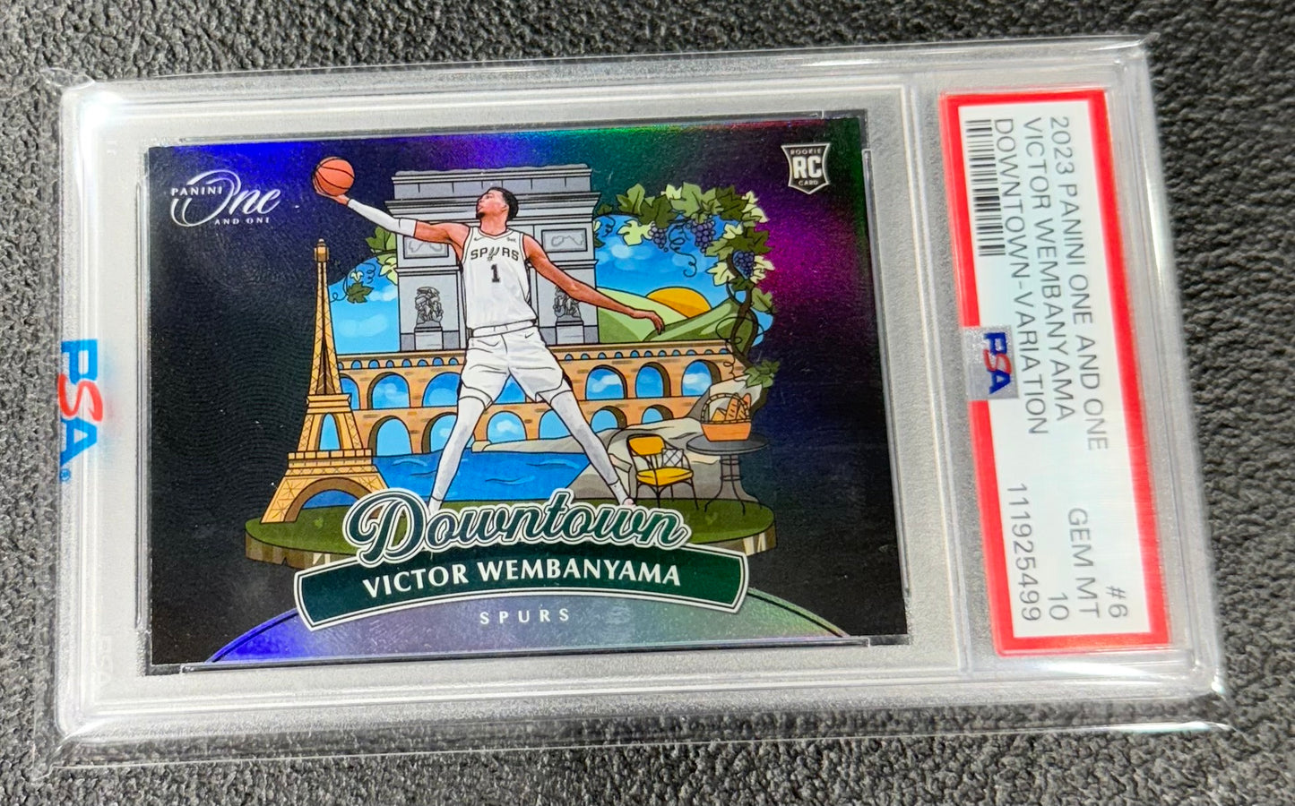 2023-24 One And One Victor Wembanyama Variation Downtown RC Case Hit SSP PSA 10