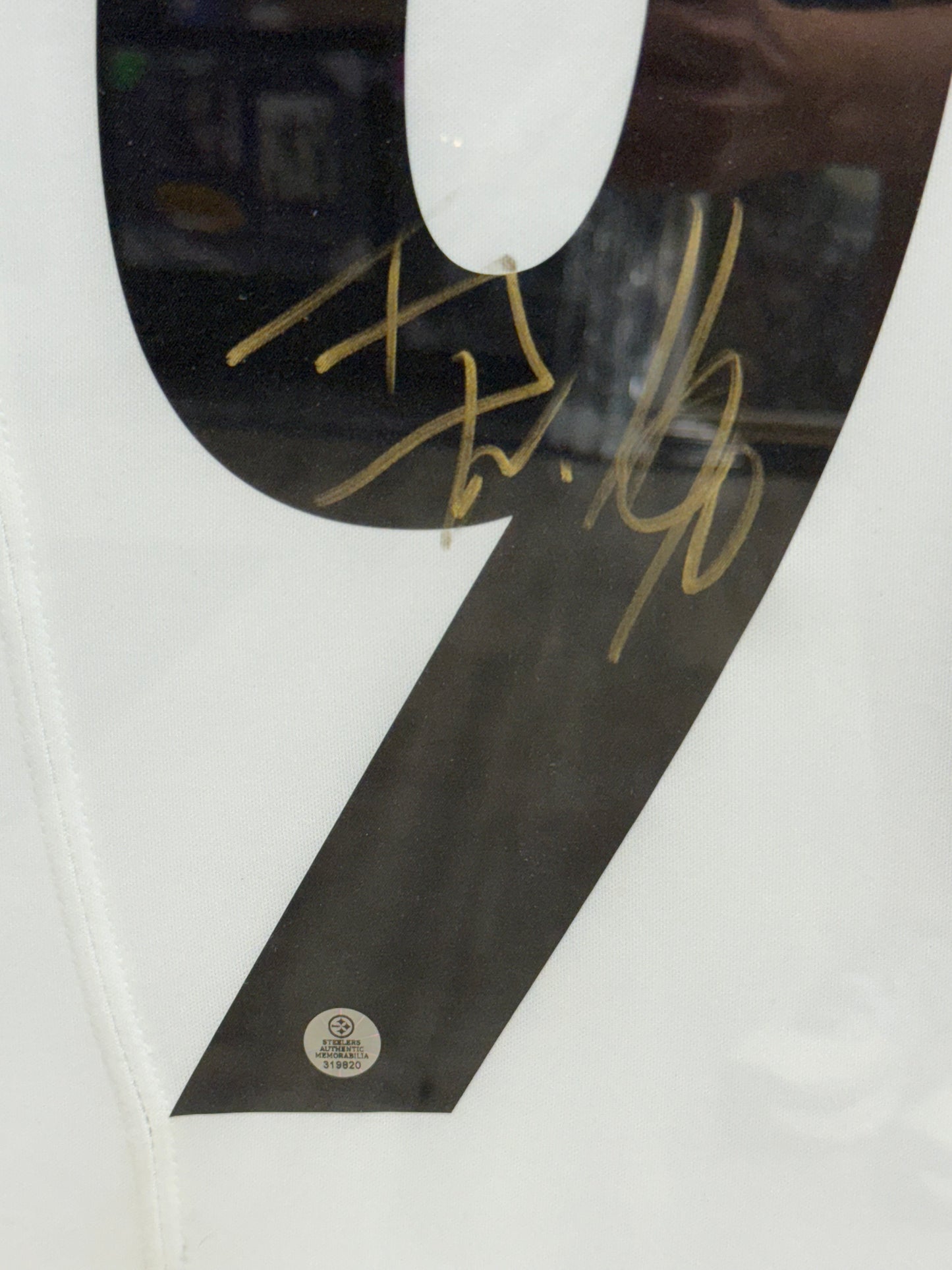TJ Watt Framed Signed Pittsburgh Steelers White Jersey Steelers COA Nike