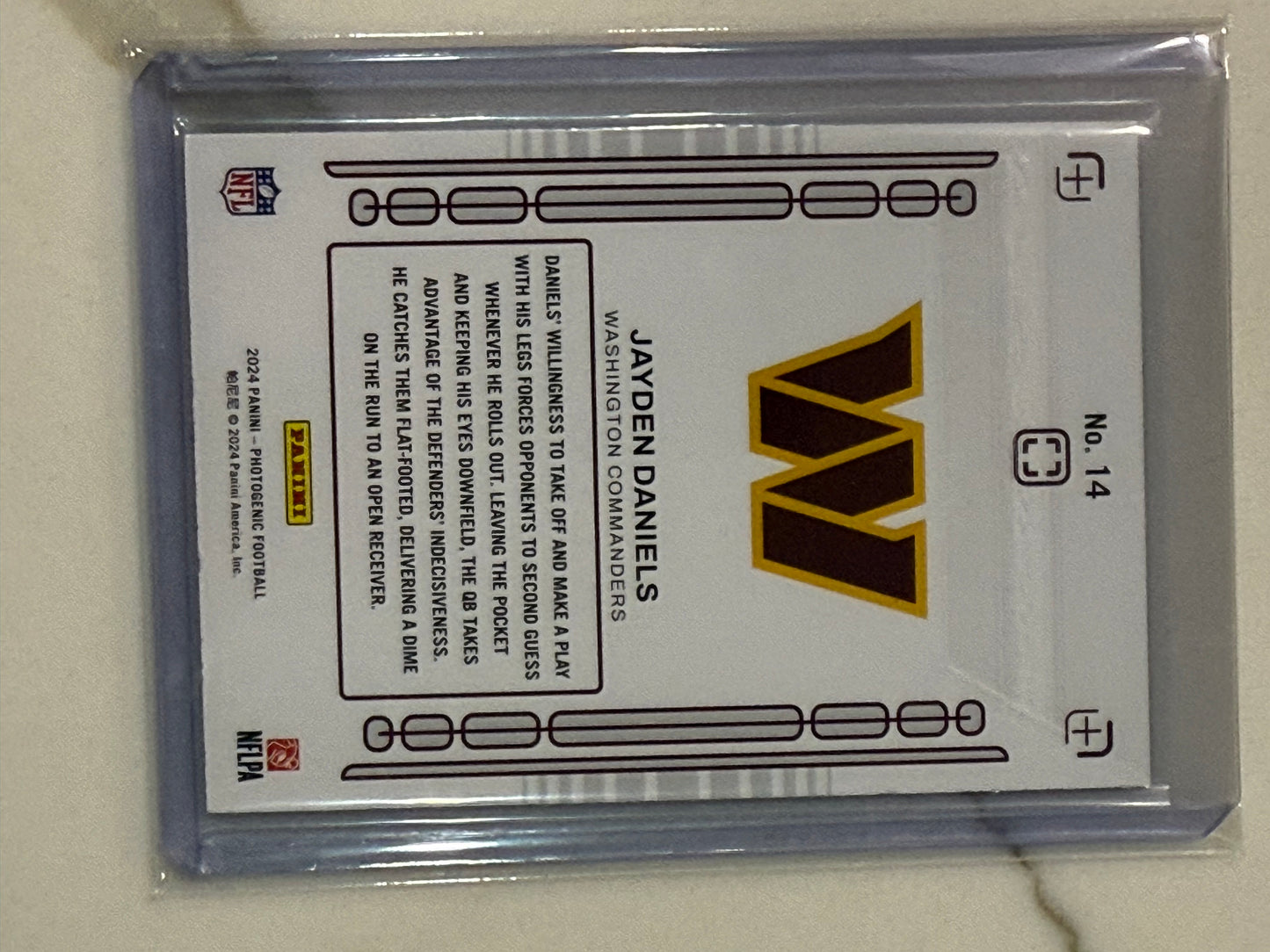 JAYDEN DANIELS 2024 PANINI PHOTOGENIC #14 RARE ROOKIE PIX BLUE /99 Washington