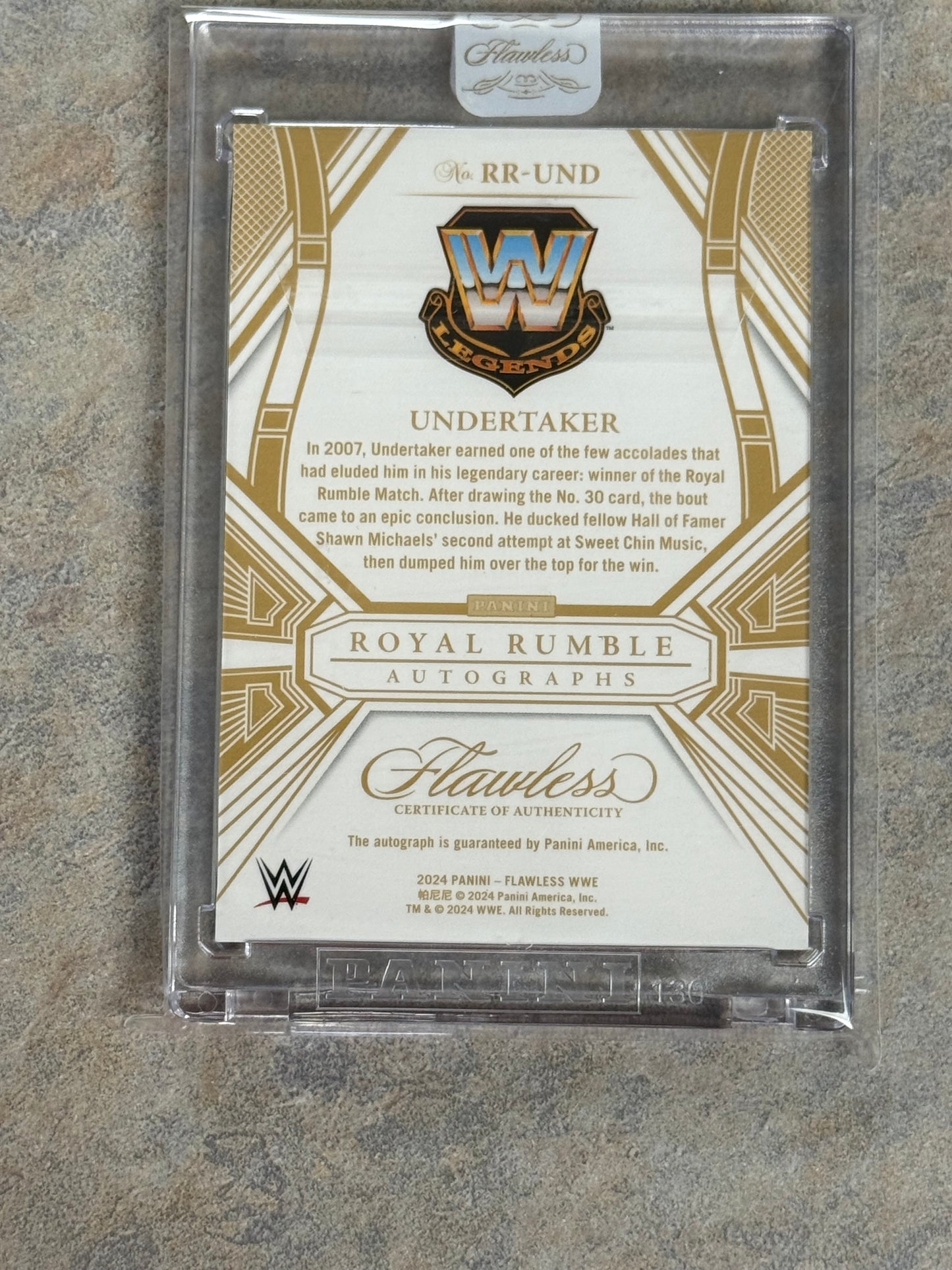 Undertaker 2024 Panini Flawless WWE #RR-UND Royal Rumble Autographs 9/10