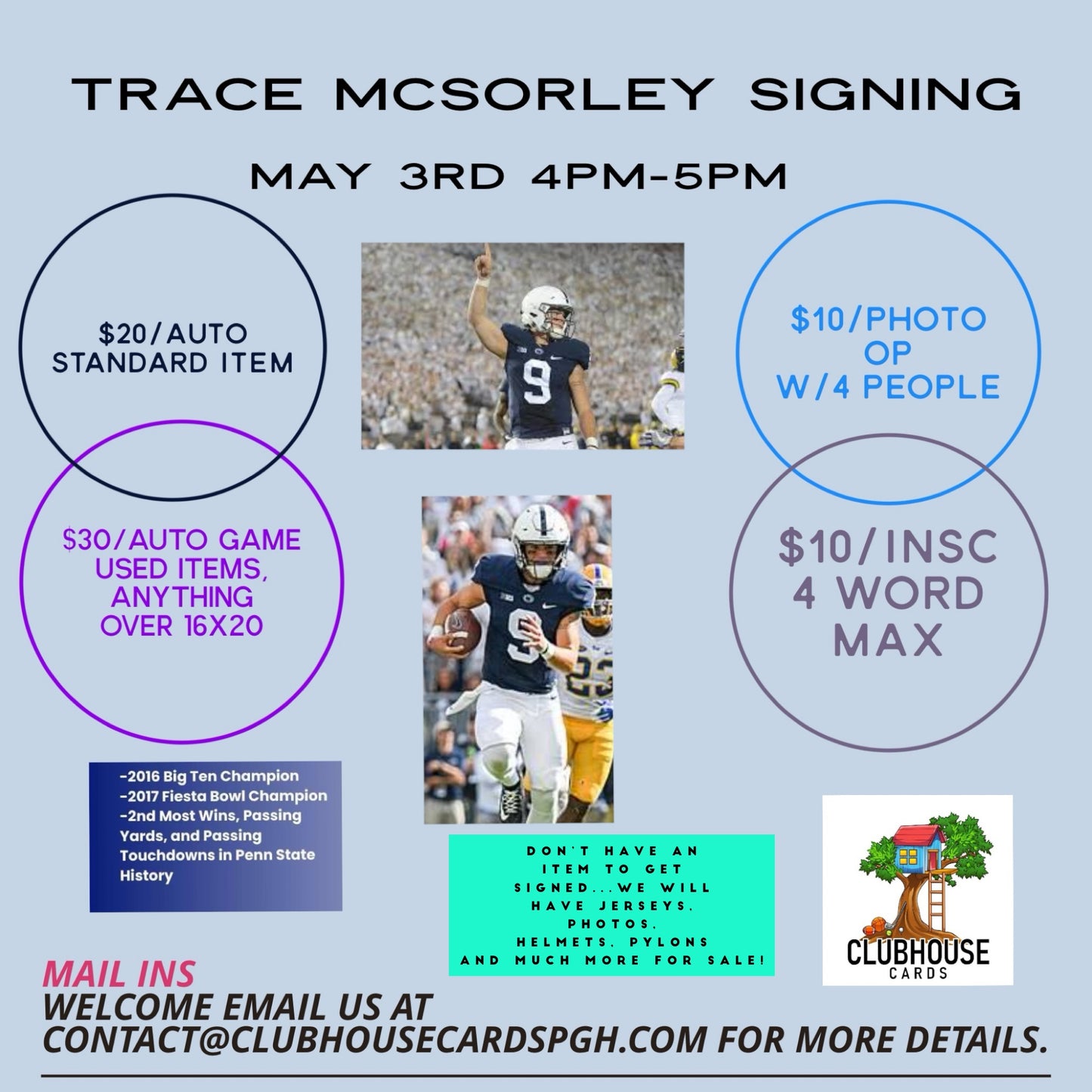 Trace McSorley Signing Standard Item