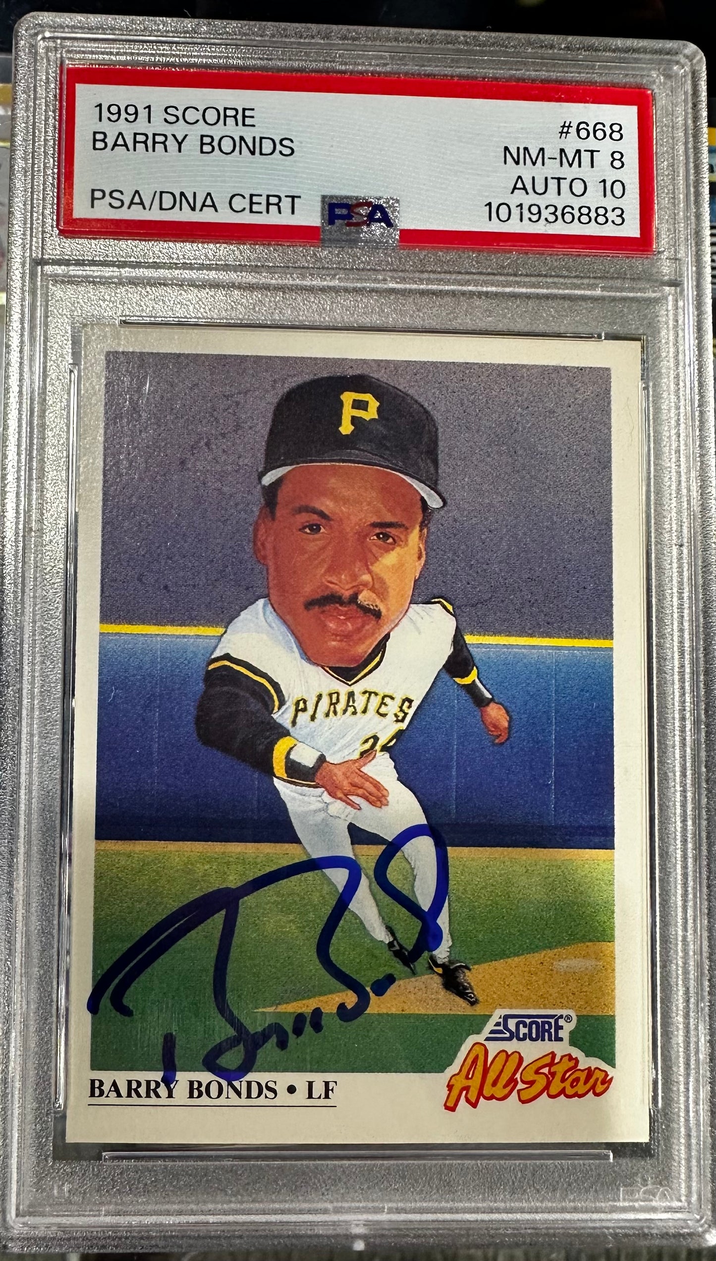 1991 Score Barry Bonds Signed Psa/DNa 10 Pittsburgh Pirates