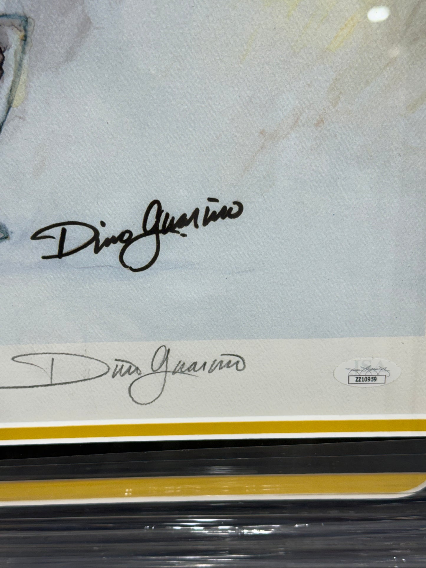 Mario Lemieux Signed Framed Color Lithograph Framed 81/300 Signed Dino Guarino
