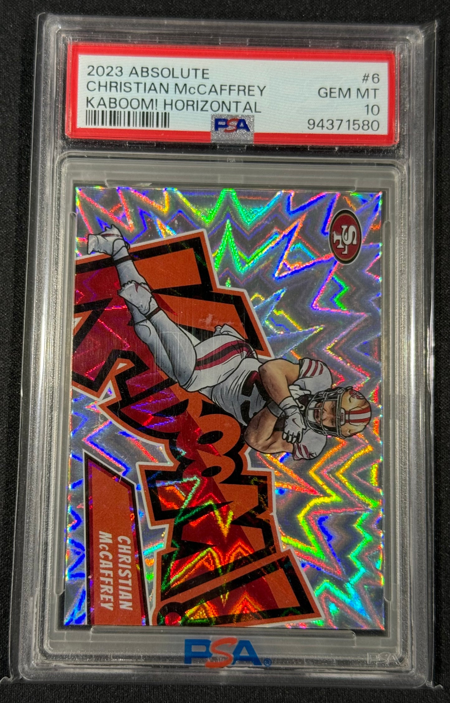 2023 Absolute KABOOM Horizonal Christian McCaffrey PSA 10 San Francisco 49ers