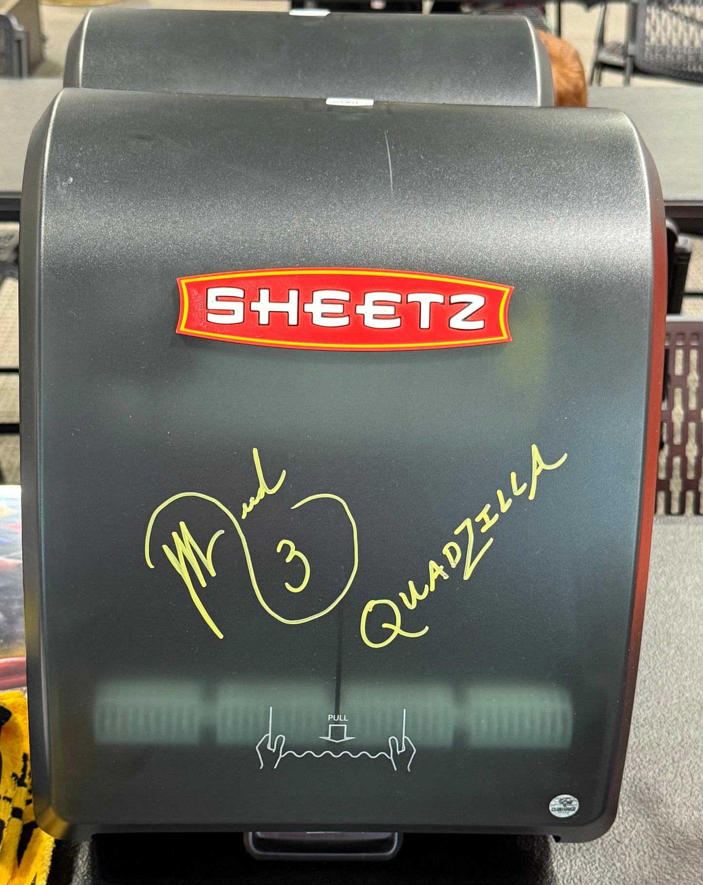 Pittsburgh Steelers Jeff Reed Signed Auto Sheetz Paper Towel Dispenser Quadzilla