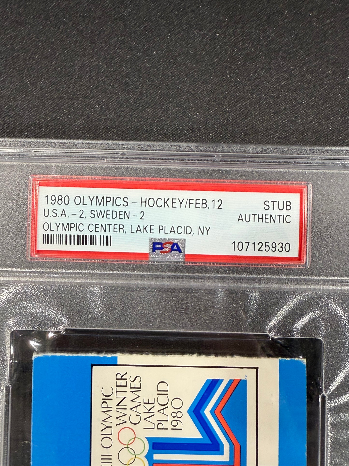 1980 USA OLYMPIC HOCKEY TICKET VS SWEDEN UNUSED USA TIES 2-2 JSA Authentic