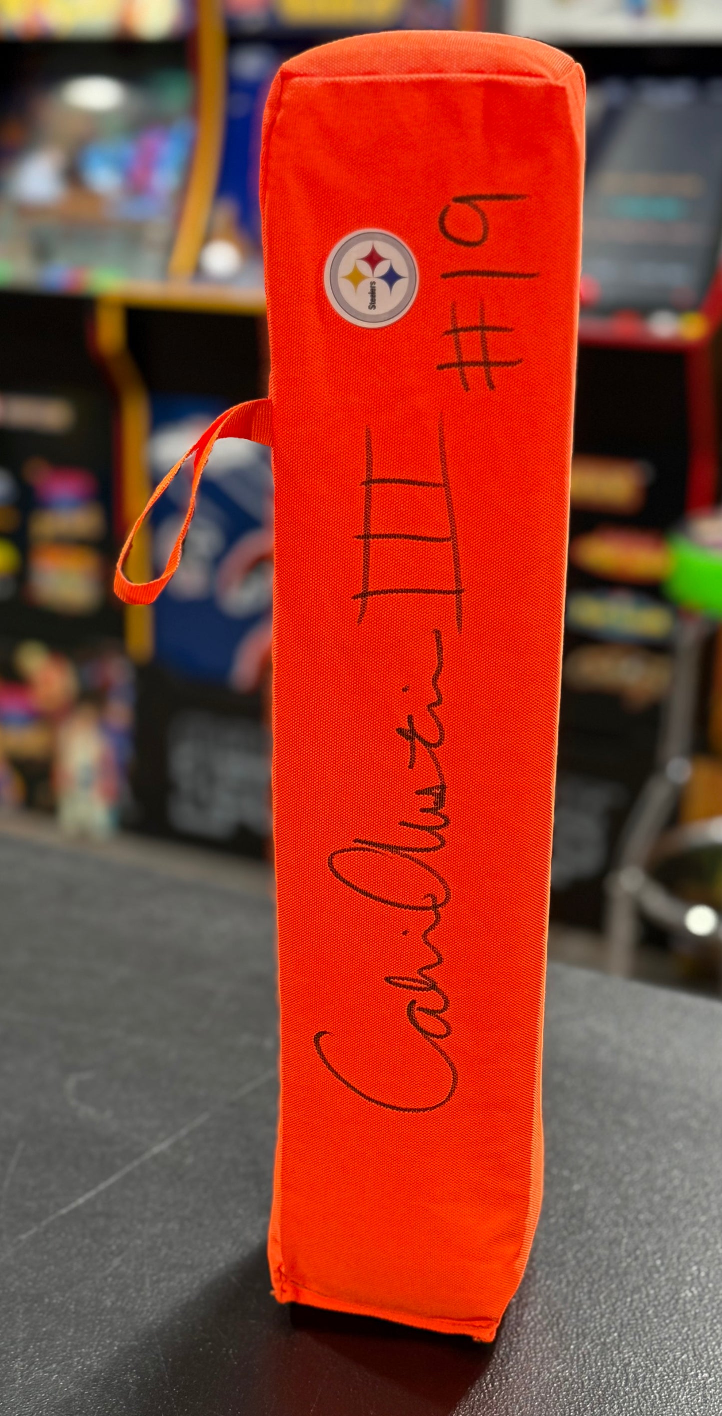 PAT WHITE SIGNED AUTOGRAPHED WEST VIRGINIA MOUNTAINEERS TOUCHDOWN PYLON JSA COA!