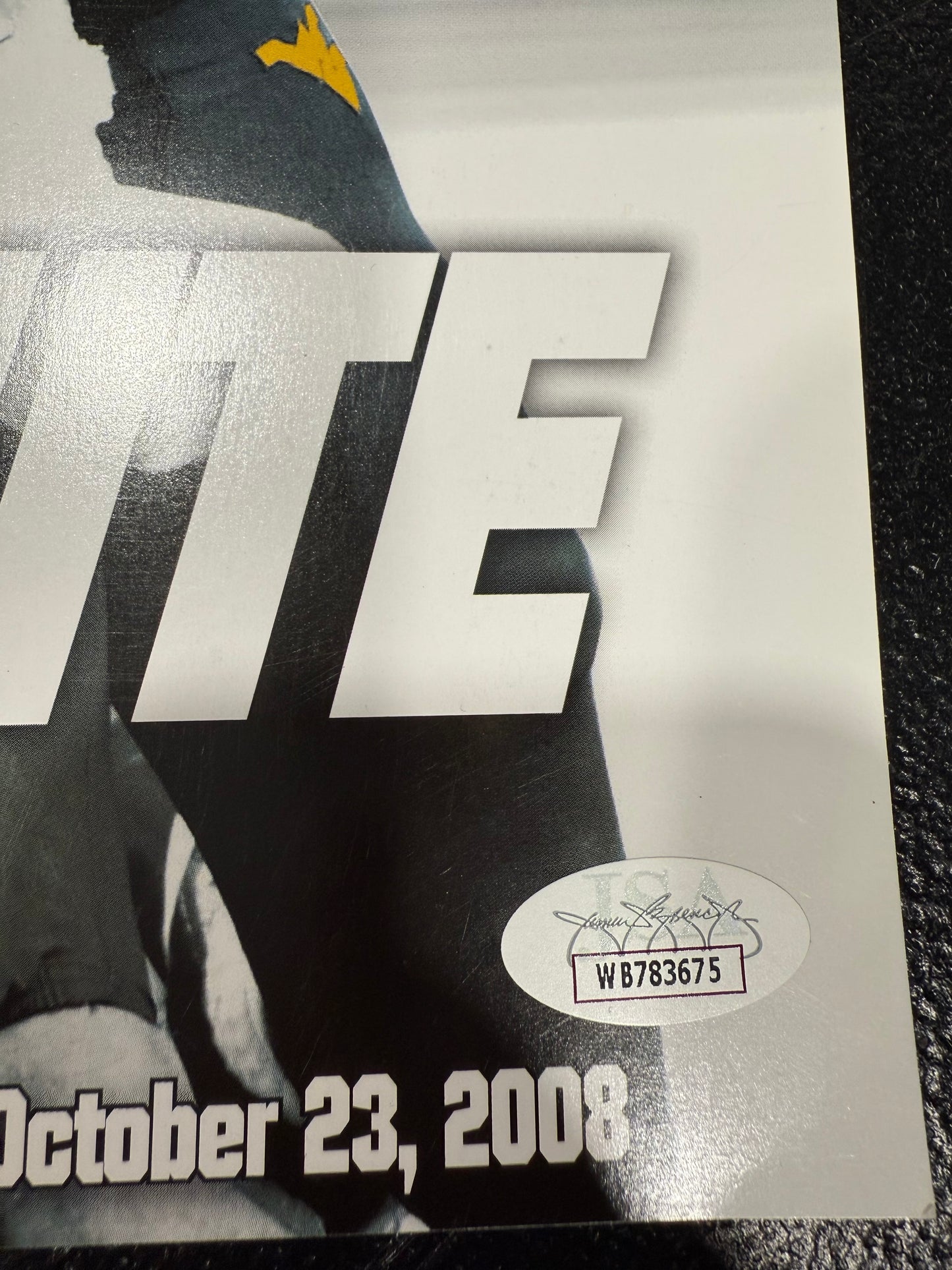 WVU Mountaineer Illustrated Program Pat White Auburn 2008 Signed JSA