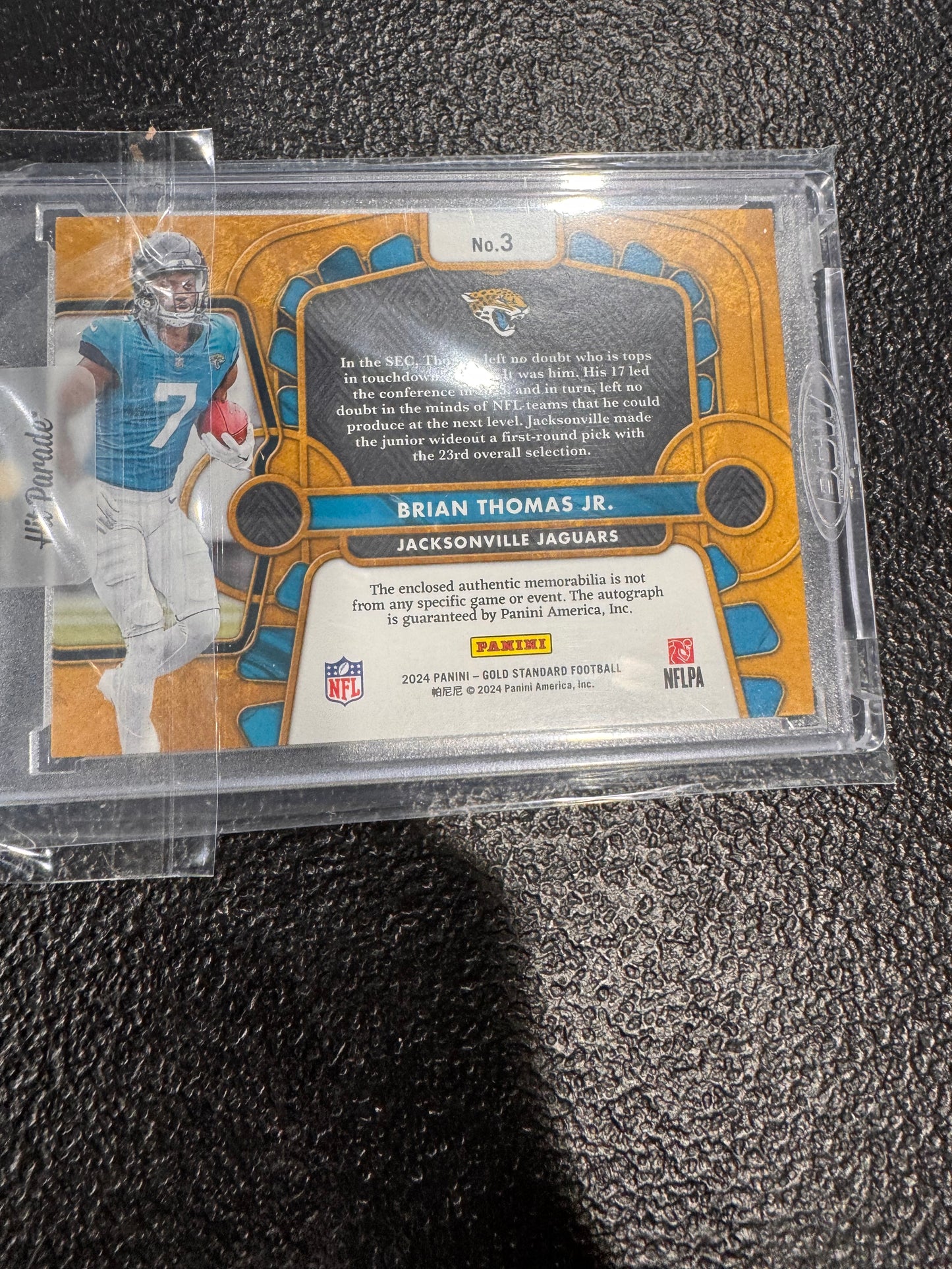 2024 Panini Gold Standard Brian Thomas Jr. Rookie Auto Dual Patch /10 Jaguars