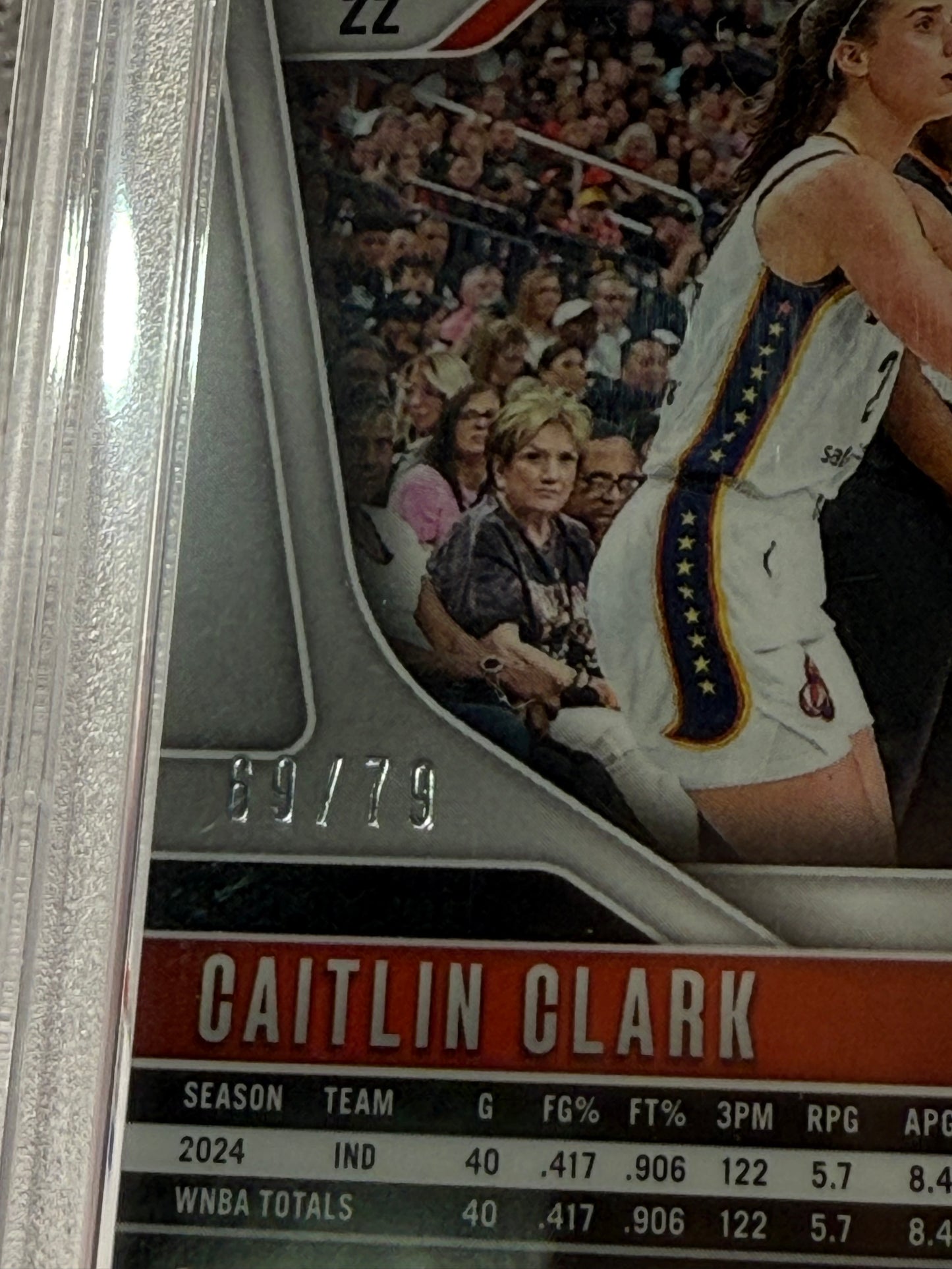 2024 PANINI PRIZM WNBA #22 CAITLIN CLARK PINK VELOCITY RC /79 PSA 8 Indiana Fever