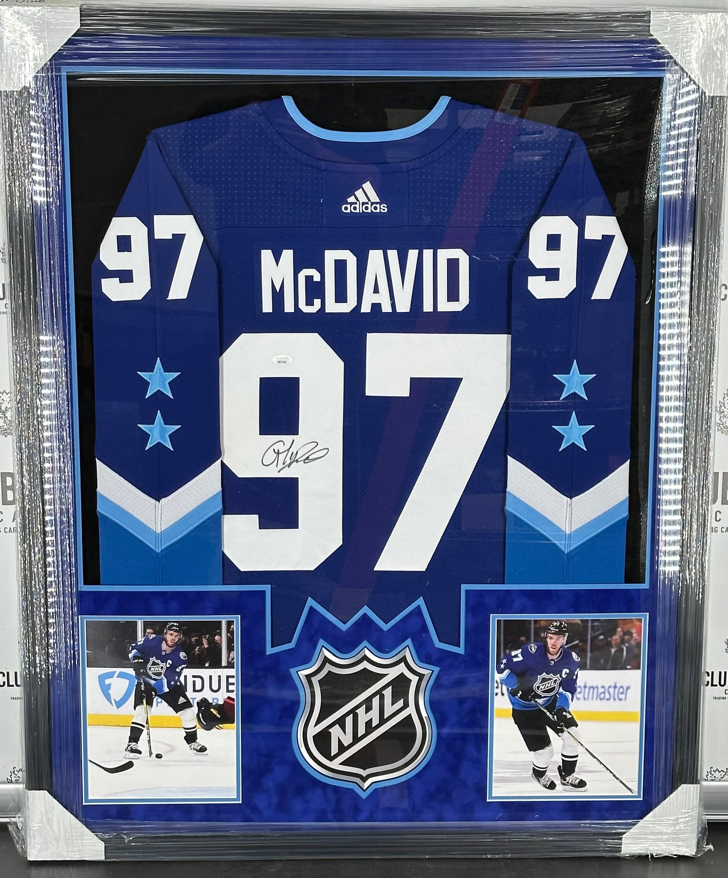Connor McDavid signed framed Edmonton Oilers Jsa All Star Jersey