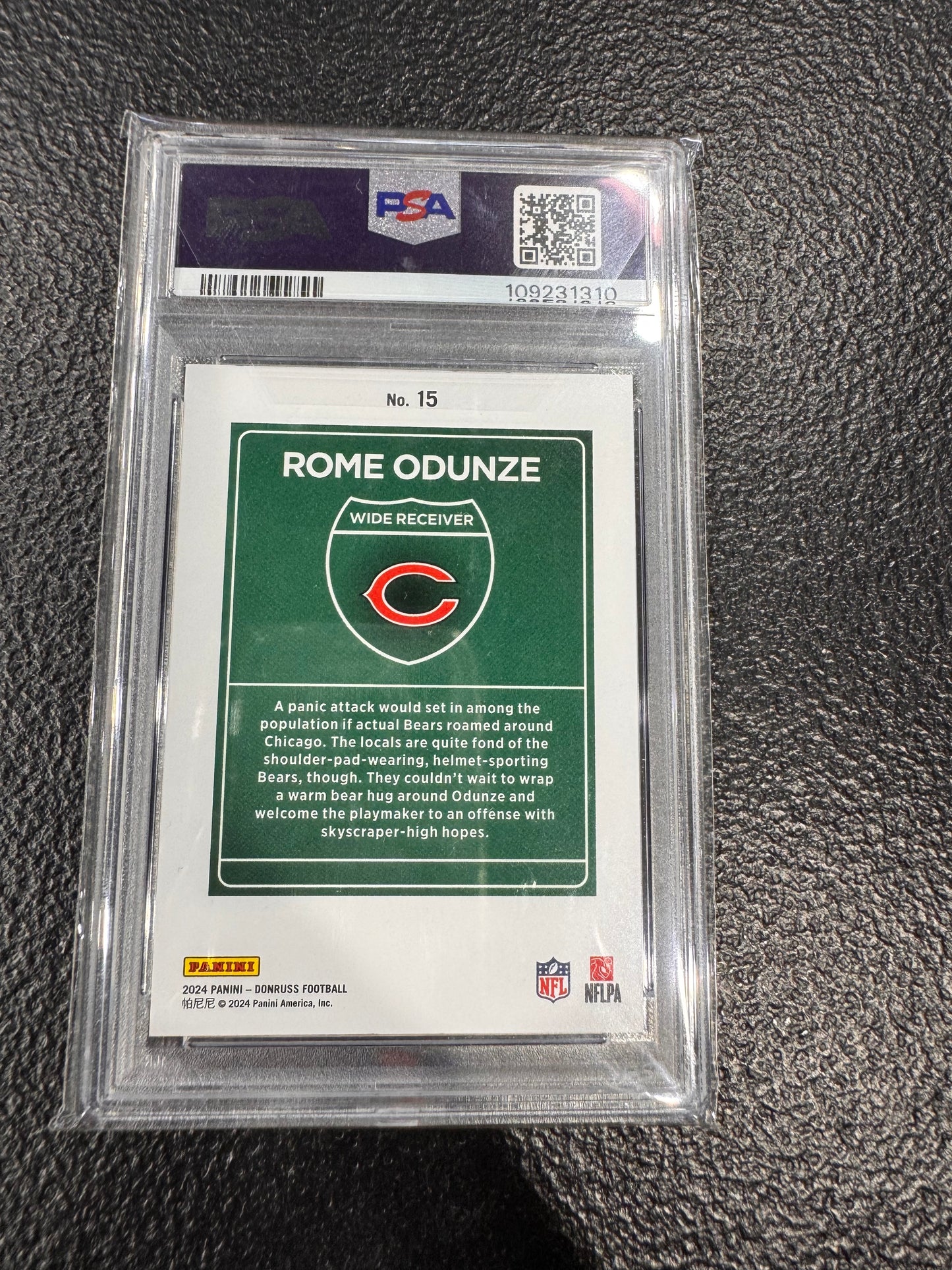2024 Panini Donruss Rome Odunze Downtown PSA 10 Chicago Bears Downtown! SSP
