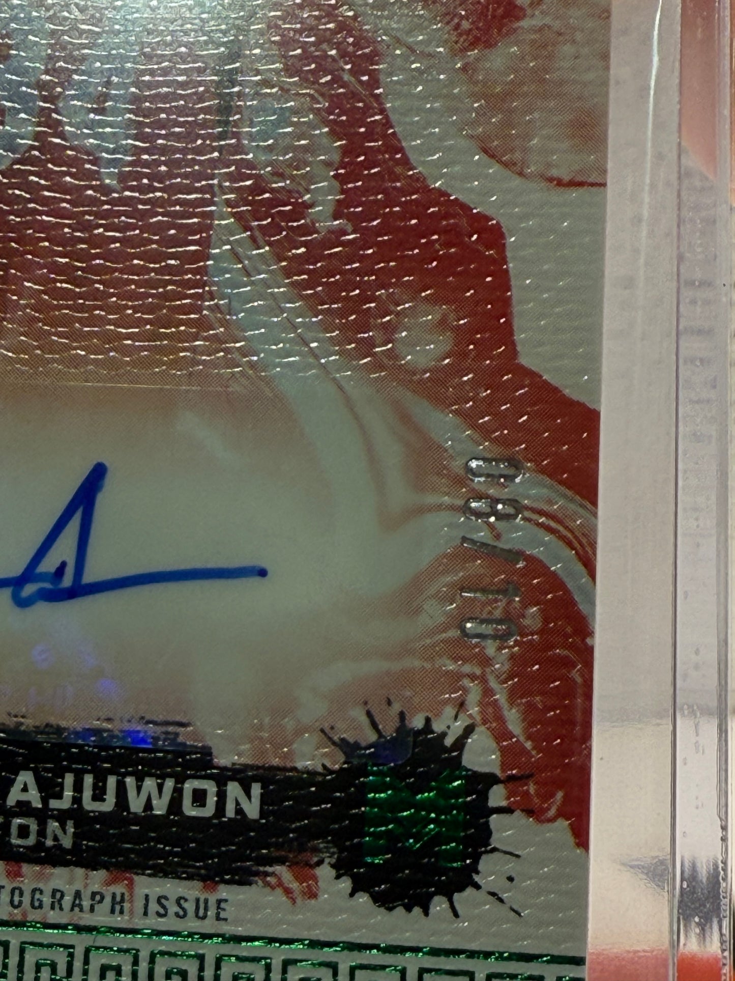 2023-24 Topps Motif Hakeem Olajuwon Green Acrylic Drip Auto /10 Houston Rockets