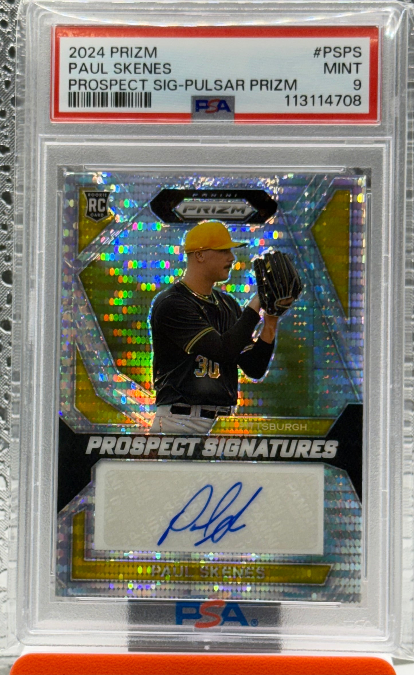 2024 Panini Prizm- Paul Skenes Prospect Signatures Auto Pulsar RC /199 Psa 9 Pittsburgh Pirates