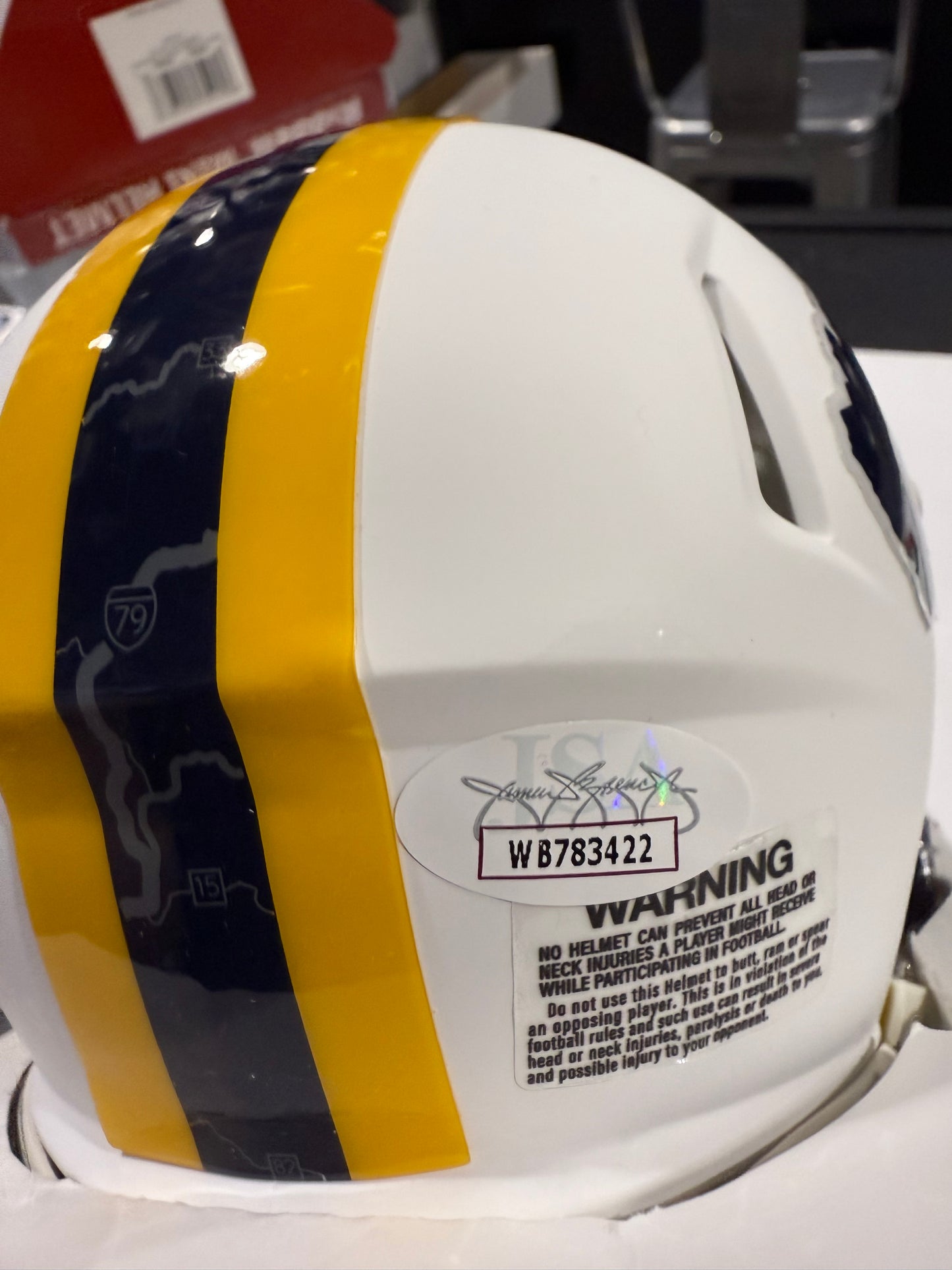 Pat White West Virginia Mountaineers Signed WVU Mini Helmet JSA White