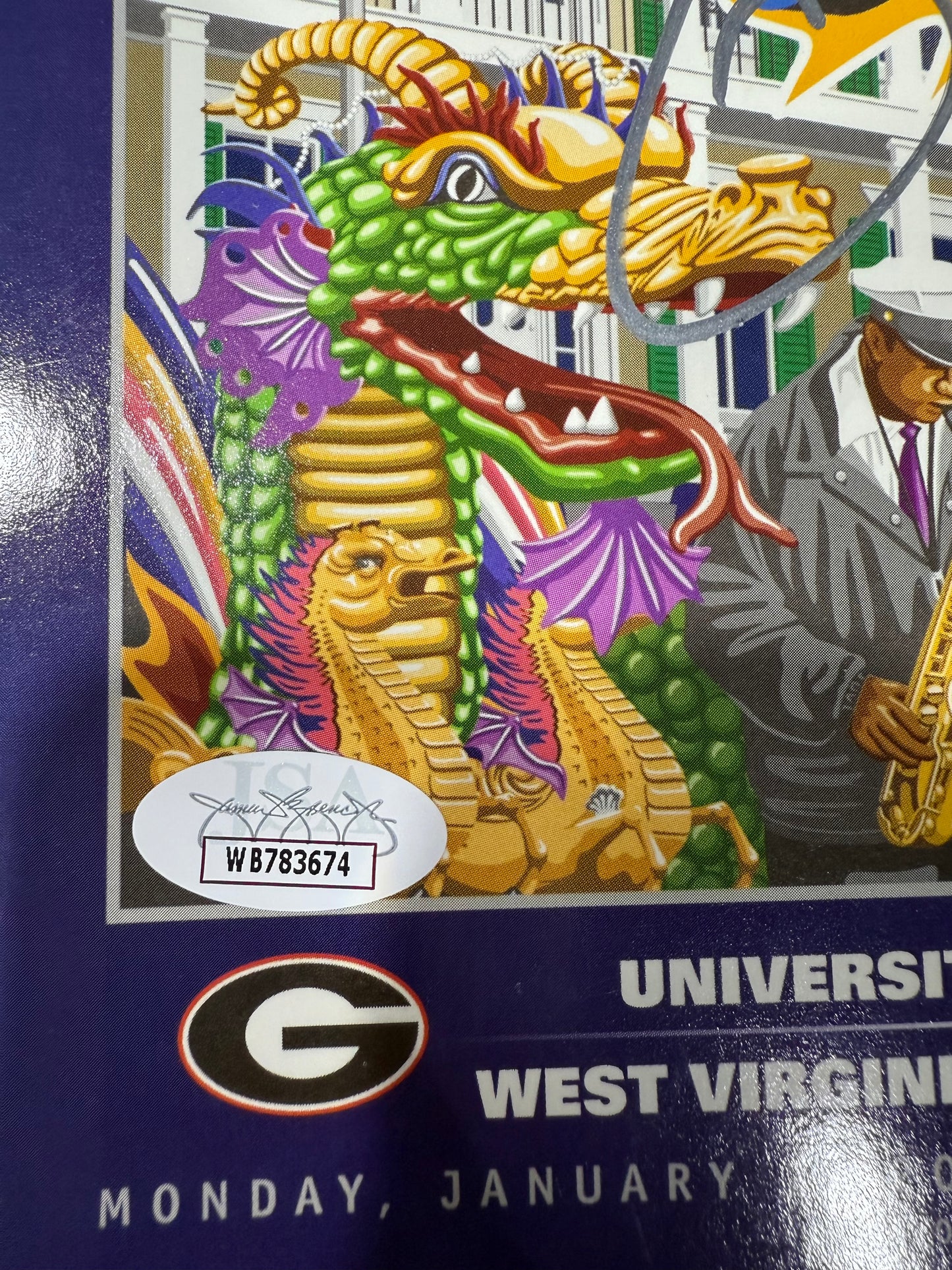 2006 Nokia Sugar Bowl program Signed By Pat White JSA West Virginia Mountaineers