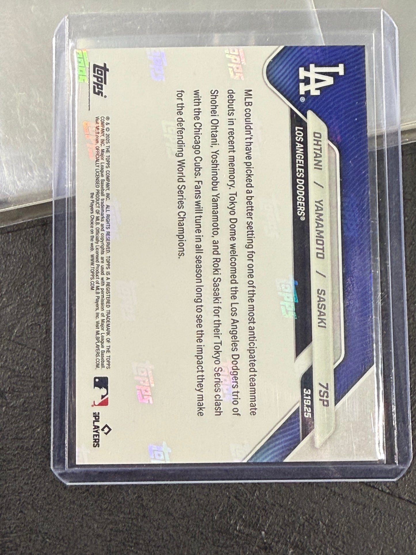 SHOHEI OHTANI / YAMAMOTO / ROKI SASAKI 2025 Topps Now MLB Tokyo Series Dodgers