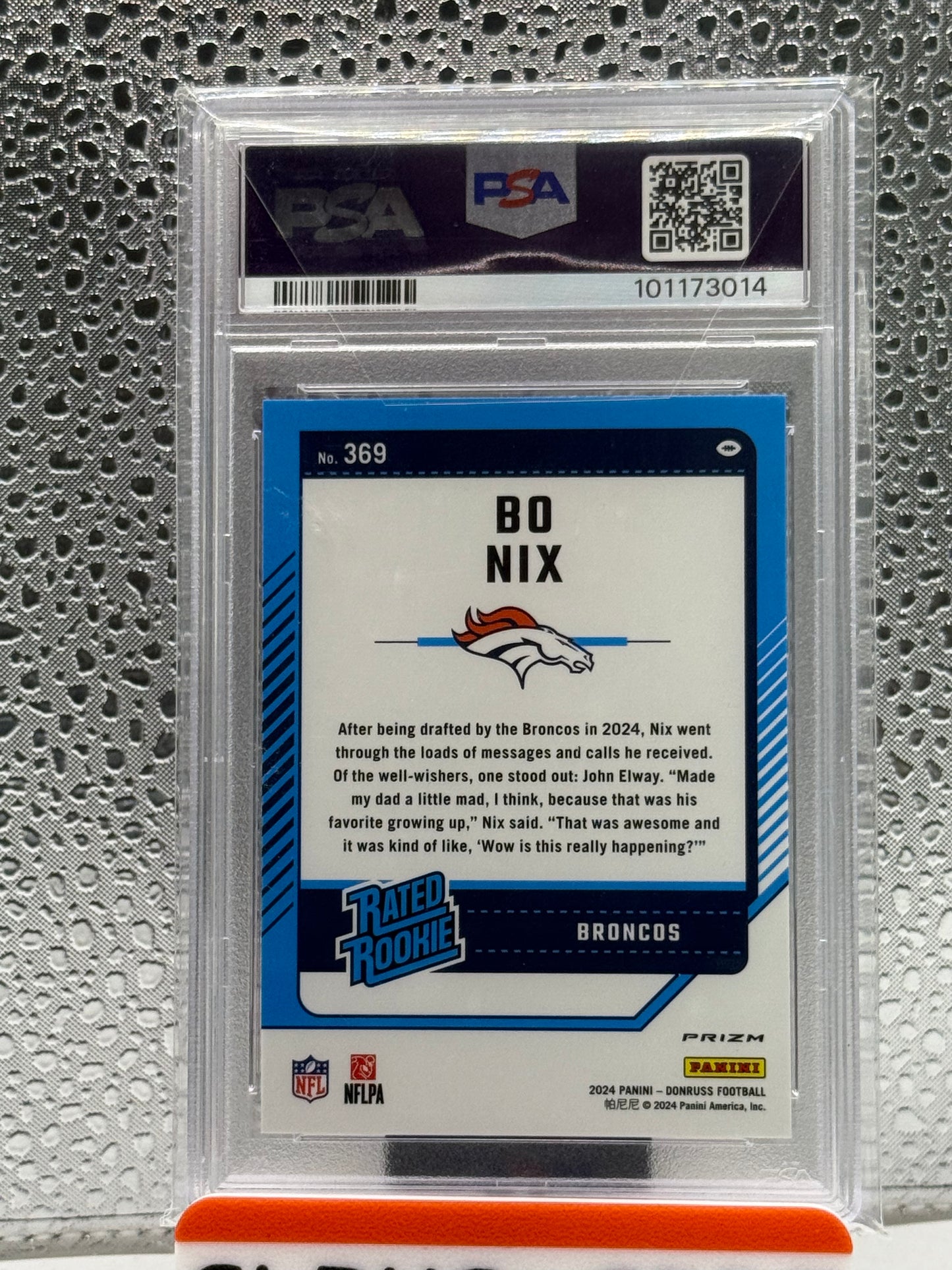2024 Donruss Bo Nix Optic Preview Red Pandora Rated Rookie PSA 9 Broncos RC