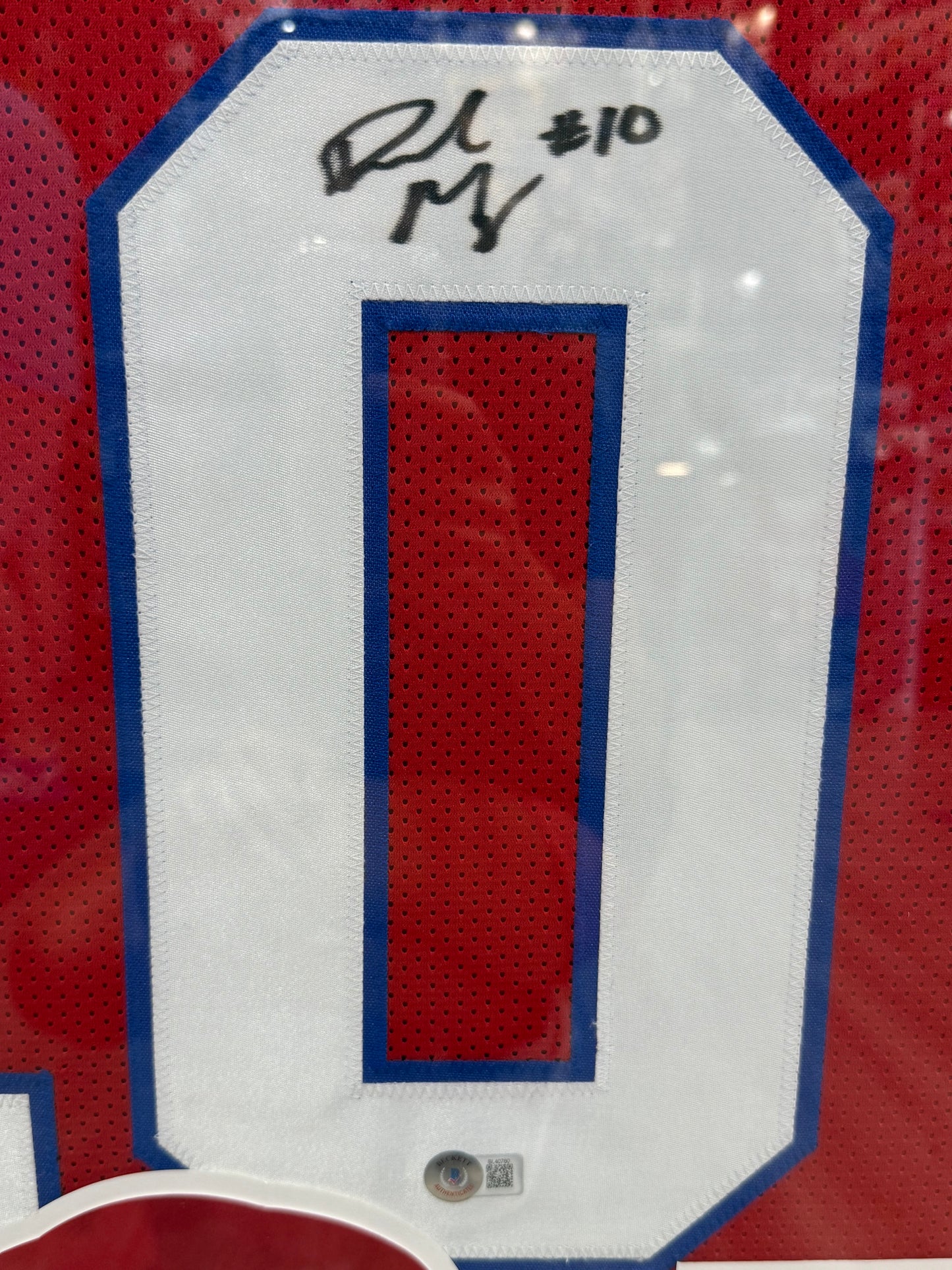 Drake Maye Signed Framed Jersey New England Patriots Beckett High End Frame