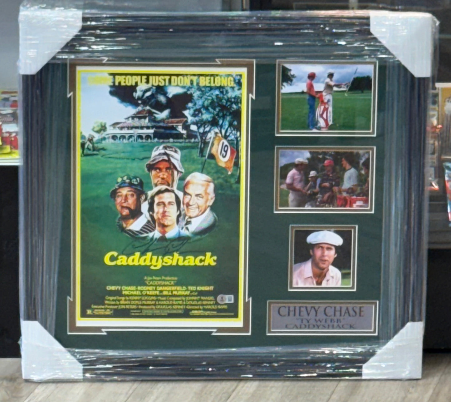 Chevy Chase Signed 11x14 Framed Photo Autographed BAS Caddy Shack Yellow