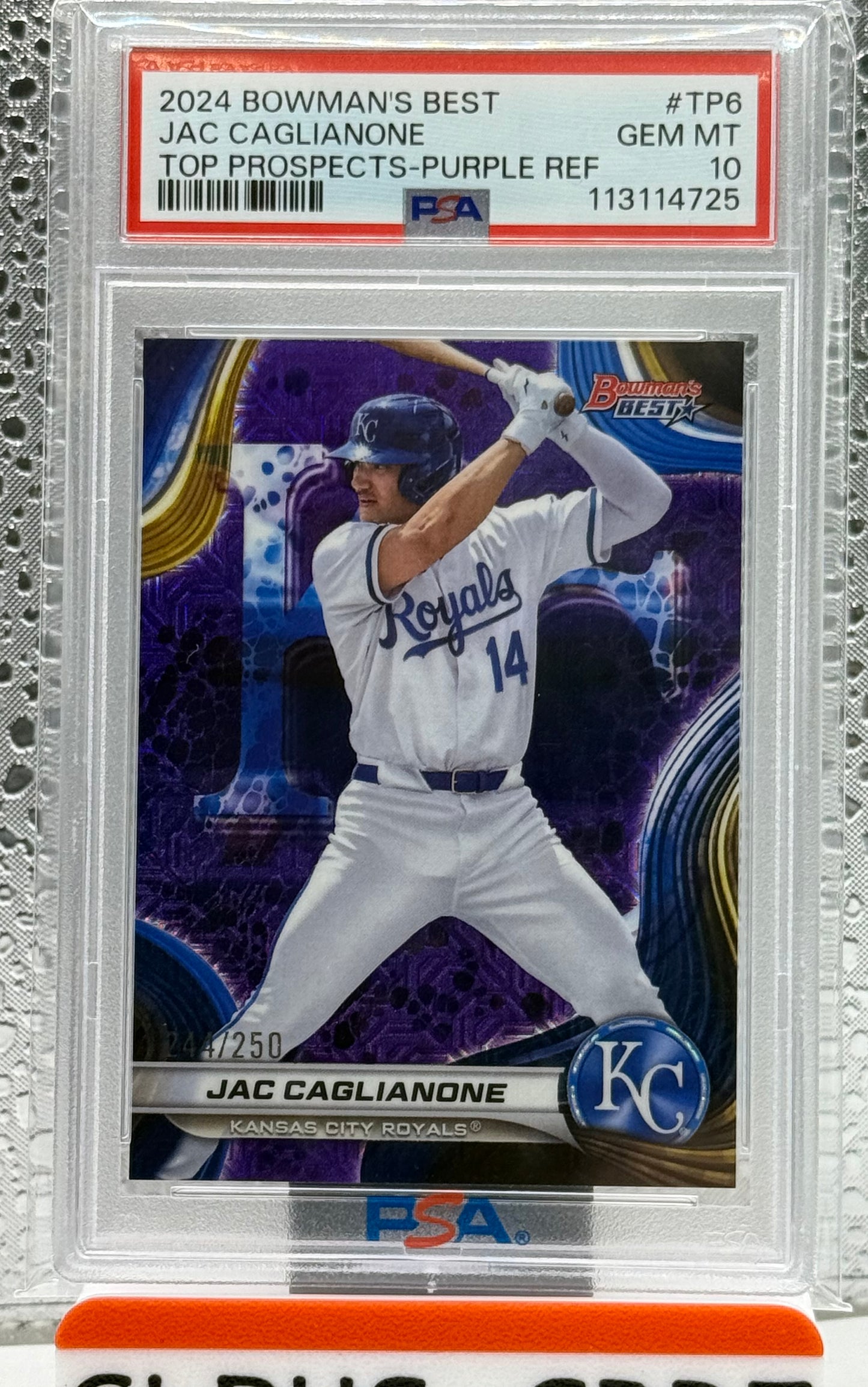2024 Bowman’s Best #TP-6 Jac Caglianone Top Prospects /250 - Refractor PSA10