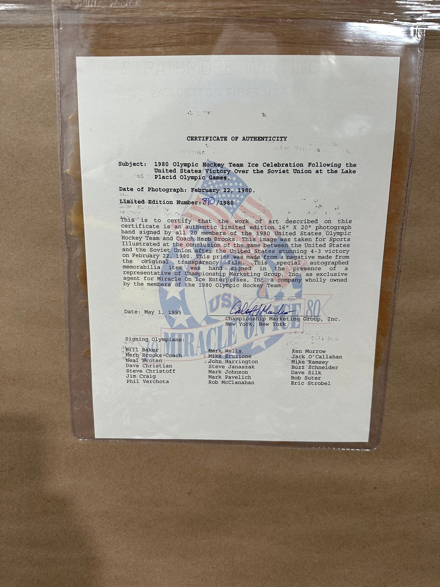 Miracle on Ice 1980s Team signed 16x20 framed