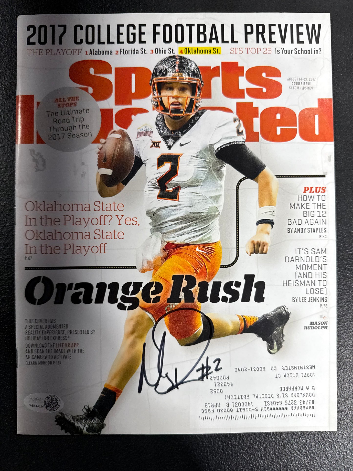 Sports Illustrated Aug 2017 College Football Preview Mason Rudolph Signed Jsa