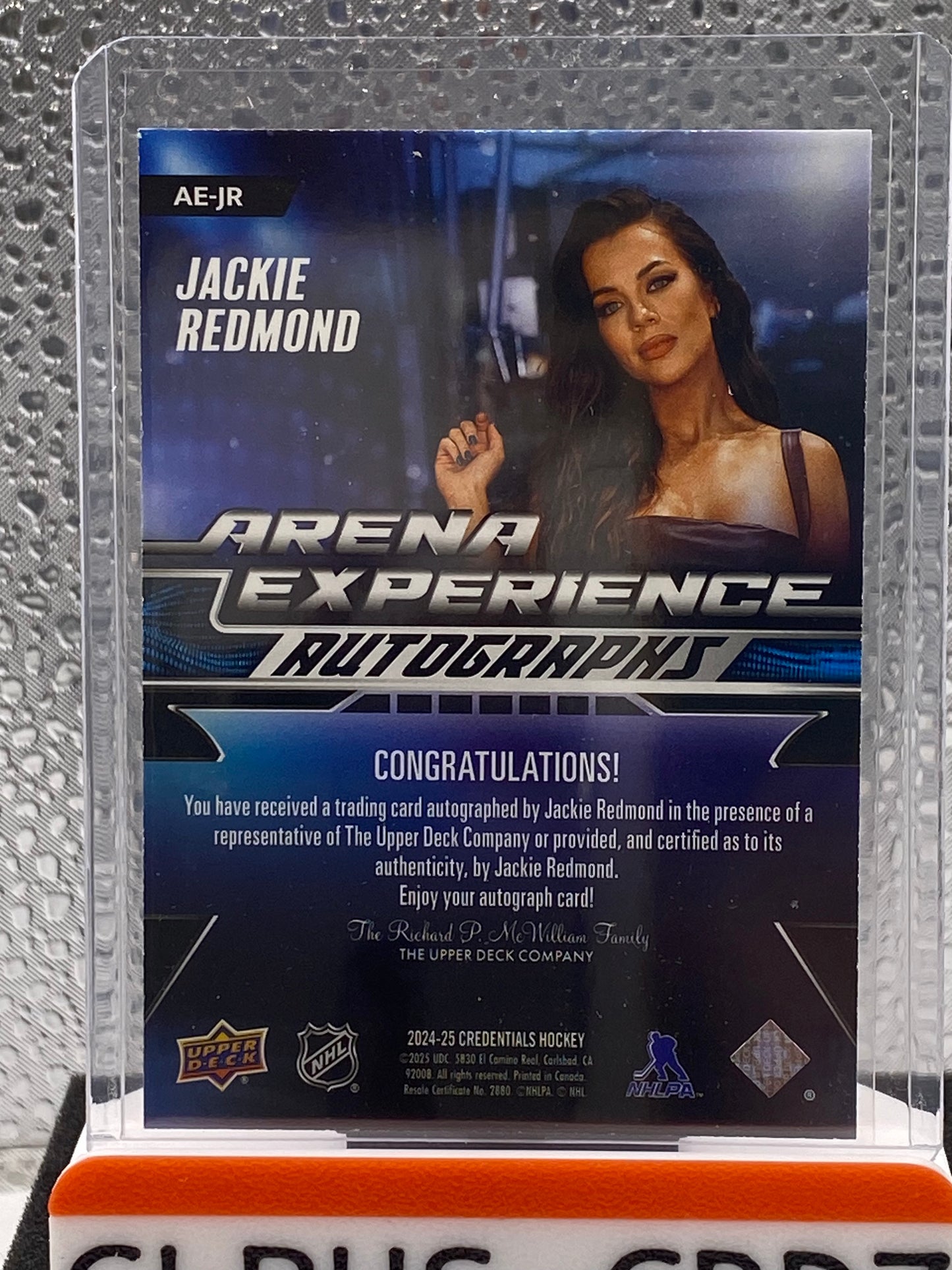 2024-25 UD Credentials - JACKIE REDMOND - Arena Experience - On Card Auto
