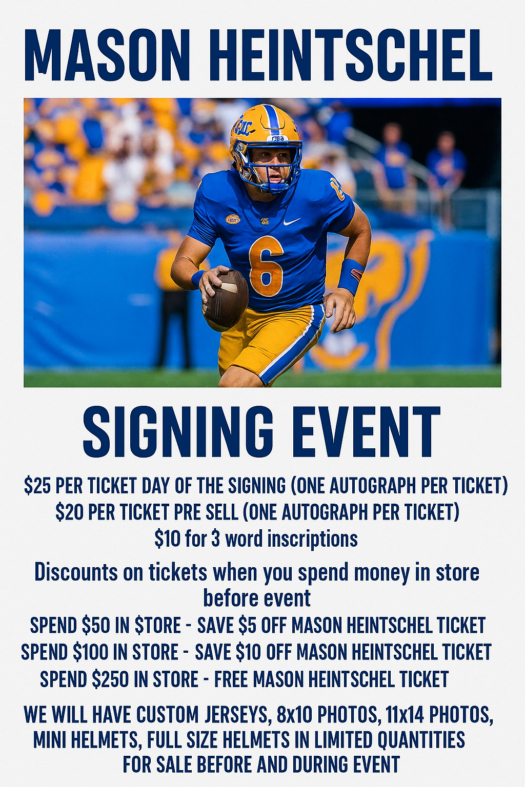 Mason Heintschel Autograph Ticket - Pre-Sale