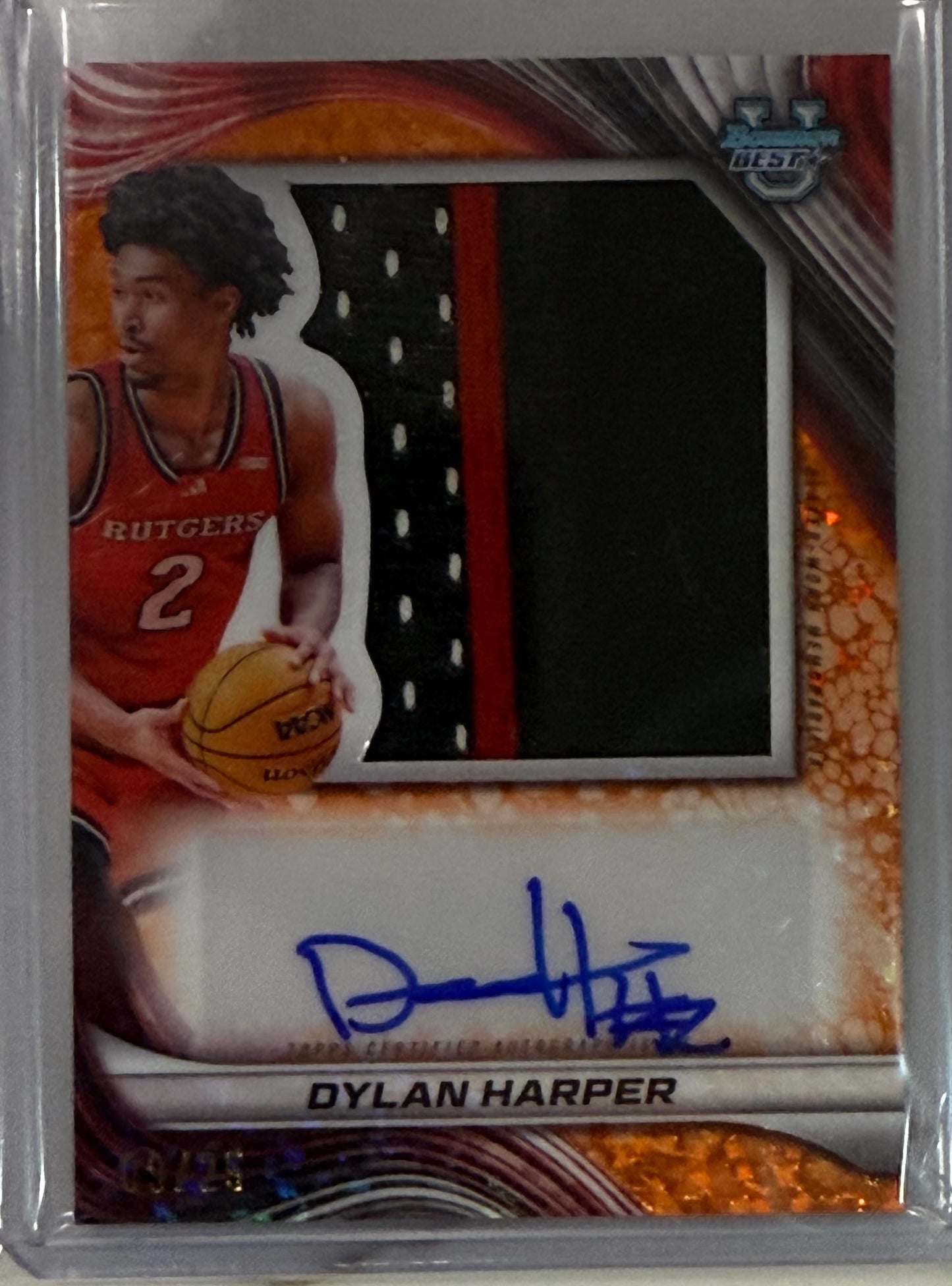 2024-25 Bowman U Best Dylan Harper Patch Auto Orange Mini-Diamond 9/25! Rutgers