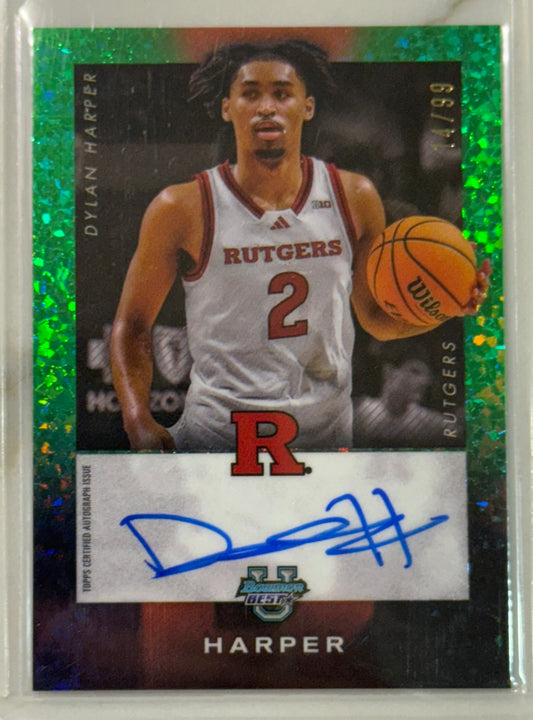 2024-25 Bowman Best U Dylan Harper Green Mini Diamond /99 Rutgers
