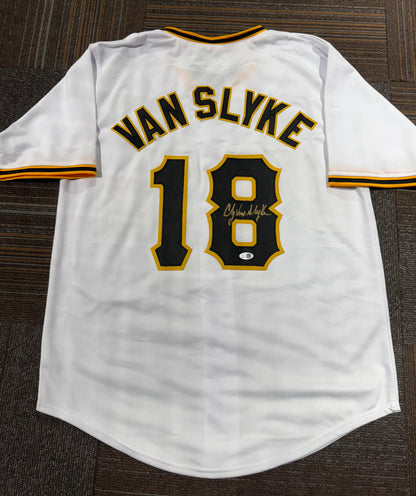 Andy Van Slyke Signed Custom Pittsburgh Pirates White Baseball Jersey (JSA)