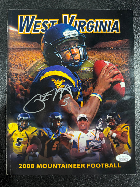 West Virginia Mountaineer Football 2008 Team Magazine Pat White Signed JSA