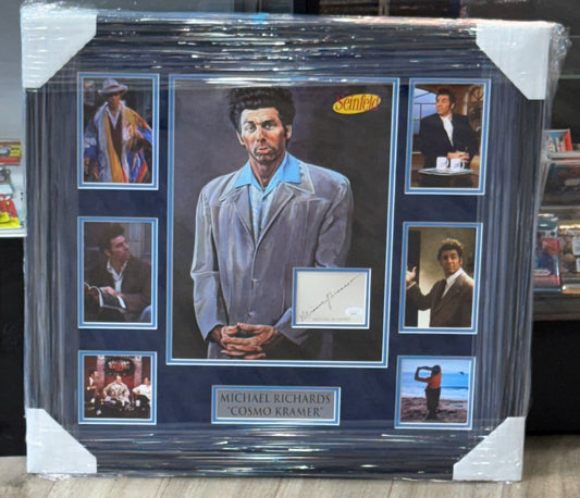 Michael Richards Signed Cut Signature Framed Photo Collage Seinfeld JSA