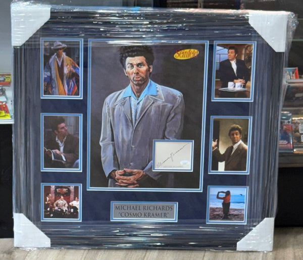 Michael Richards Signed Cut Signature Framed Photo Collage Seinfeld JSA