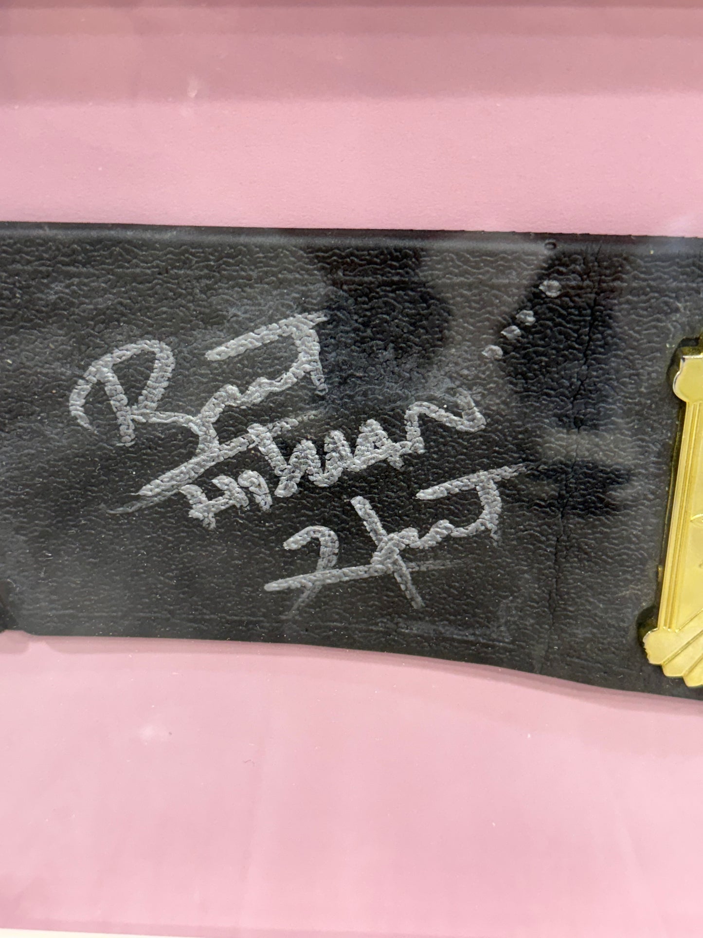 BRET THE HITMAN HART REPLICA TOY BELT WWF CHAMPIONSHIP BELT JSA COA Framed