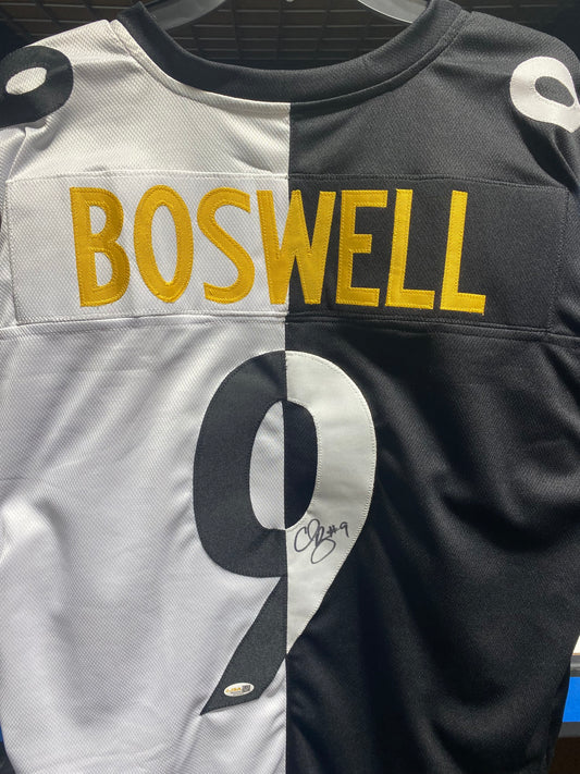 (Chris Boswell signed Pittsburgh Steelers Custom Jersey Size Large JSA Authenticated Split