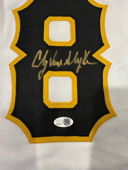 Andy Van Slyke Signed Custom Pittsburgh Pirates White Baseball Jersey (JSA)