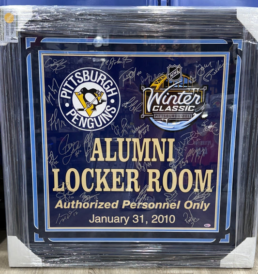 Pittsburgh Penguins Signed Alumni Locker Room Signed By Both Teams Double Deke