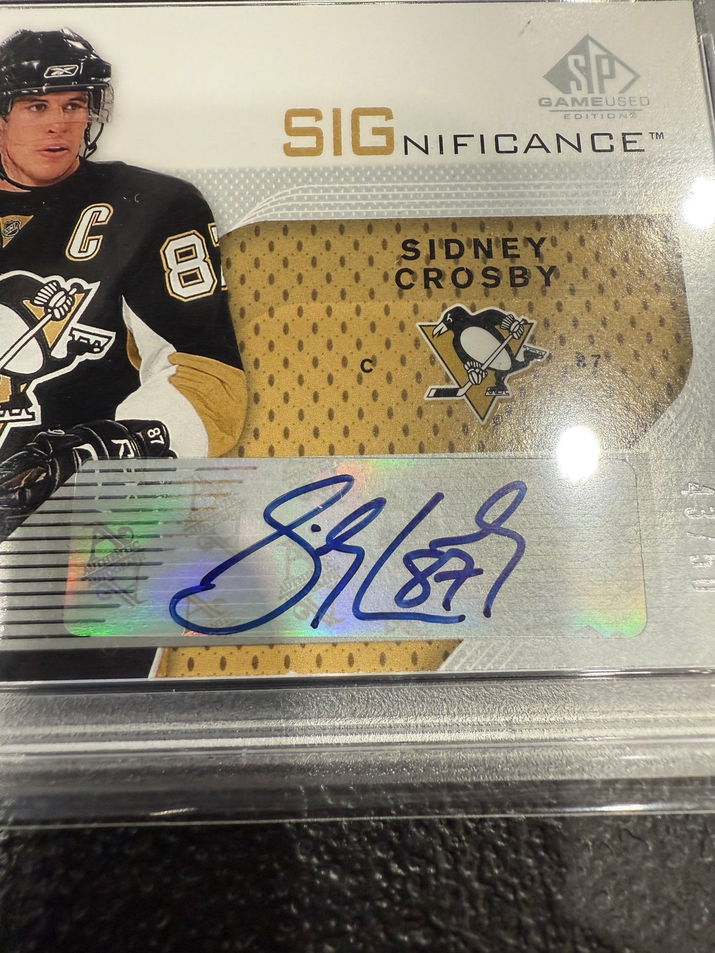 2007-08 SP AUTHENTIC #/50 Significance SIDNEY CROSBY Auto PSA Auto 10
