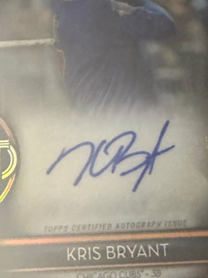2020 Topps Tribute Tribute to Great Hitters Auto Orange Kris Bryant Cubs /25 Chicago Cubs