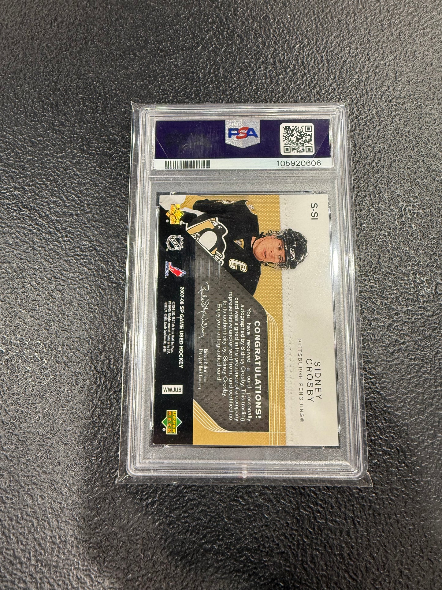 2007-08 SP AUTHENTIC #/50 Significance SIDNEY CROSBY Auto PSA Auto 10