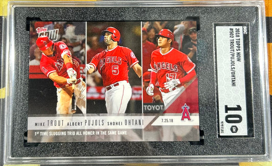 Ohtani / Trout / Pujols 2018 Topps Now #502 PSA 10 Gem Mint Los Angeles Angels