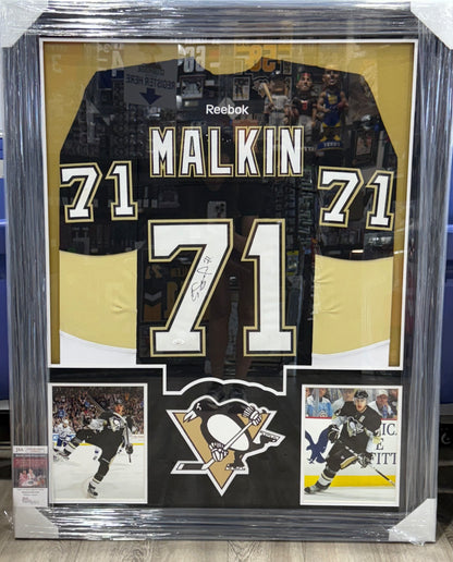 Evgeni Malkin Signed Framed Jersey Pittsburgh Penguins JSA