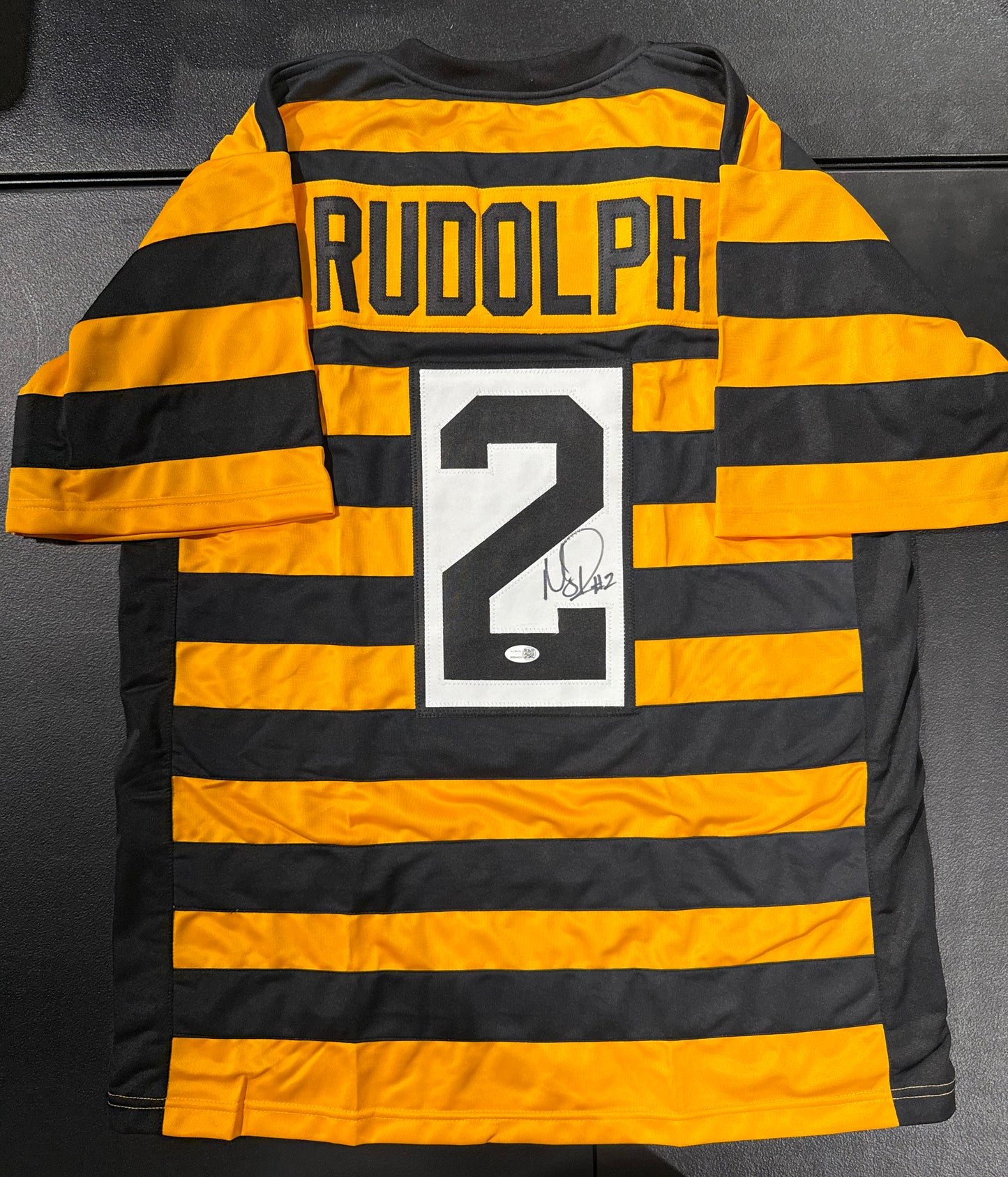 Mason Rudolph Signed Pittsburgh Steelers Custom Jersey Jsa Bumblebee