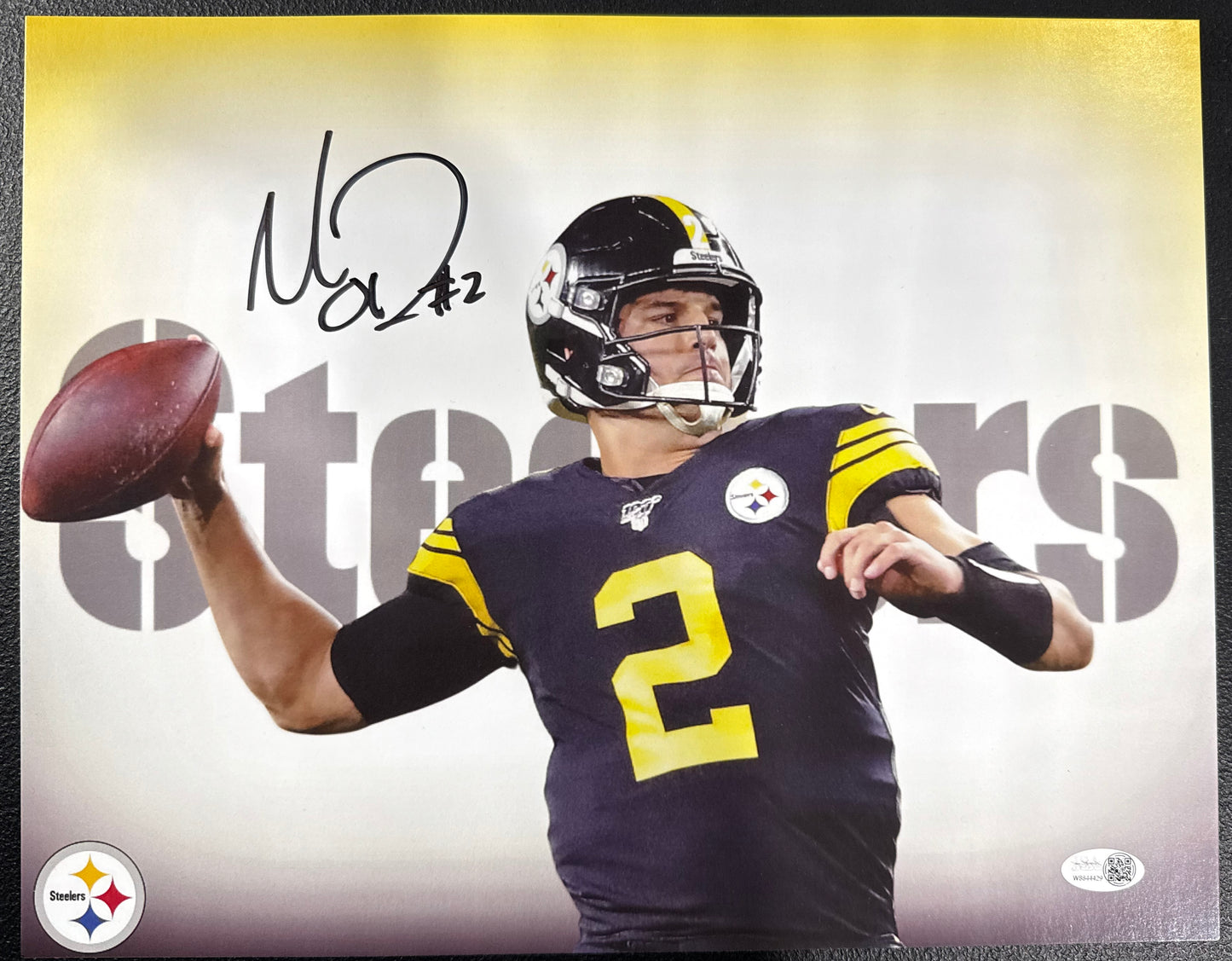 MASON RUDOLPH Pittsburgh Steelers SIGNED 11x14 Photo STEELERS Jsa