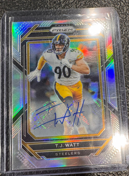 2022 Panini Prizm #249 TJ T.J. Watt Silver Auto Pittsburgh Steelers