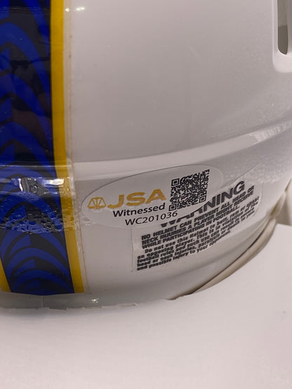 Mason Heintschel Signed Mini White Speed Pittsburgh Panthers Pitt Helmet JSA